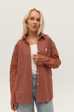 Помаранчева картата сорочка 3988 фото 0