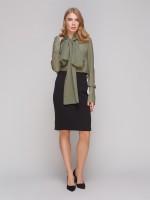 Зёленая блуза с шарфом фото 0