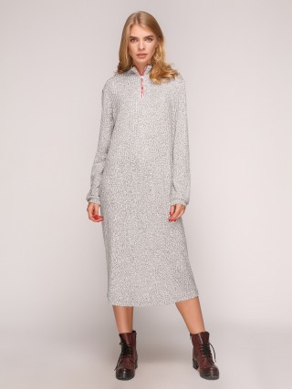 Платье midi  прямого силуета с длинным рукавом2802 купить