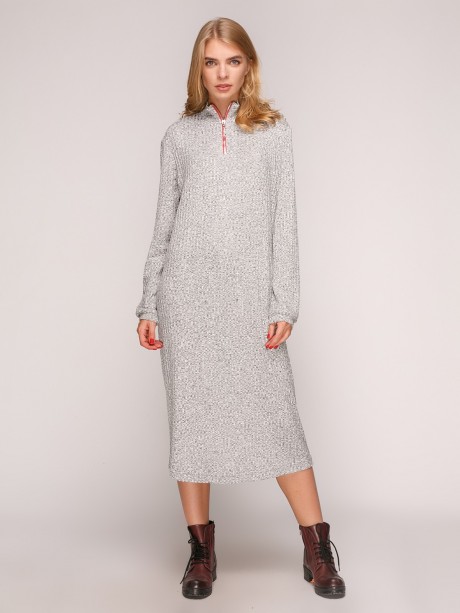 Платье midi  прямого силуета с длинным рукавом2802 купить