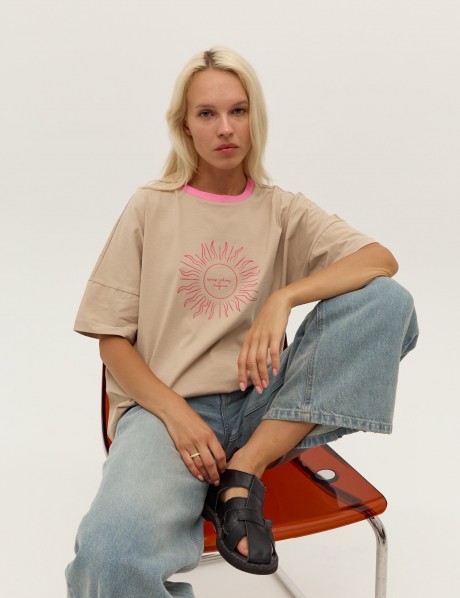 Бежева футболка 39963996 купить