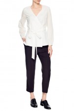 Белая блуза на запахе фото 2