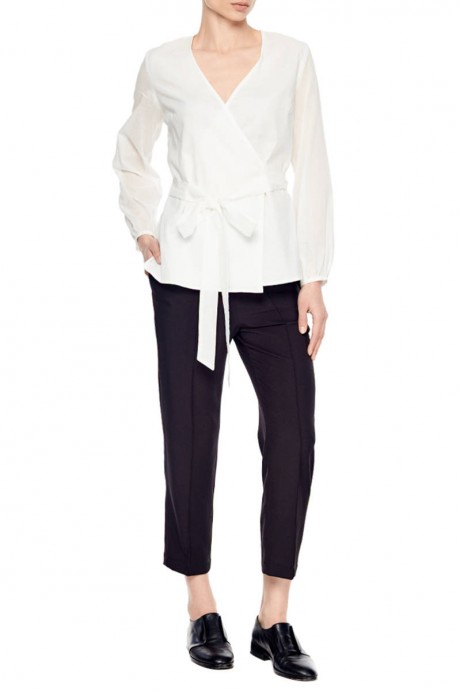 Белая блуза на запахе1886 купить