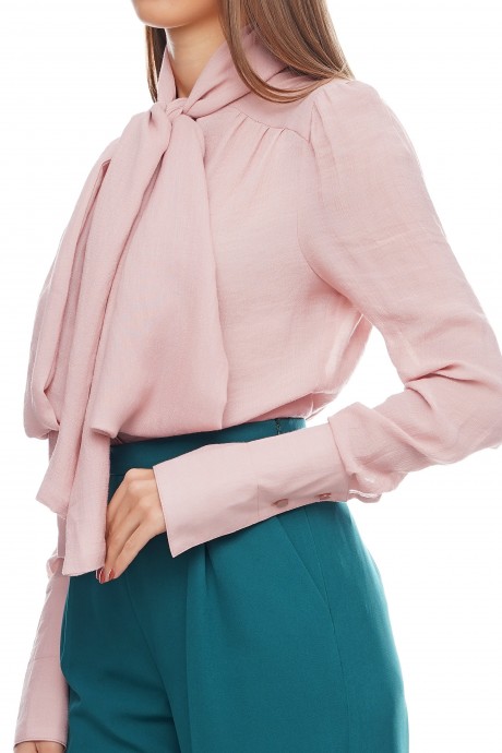 Розовая блуза с шарфом2912 купить