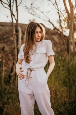 Білий бавовняний комбінезон фото 1