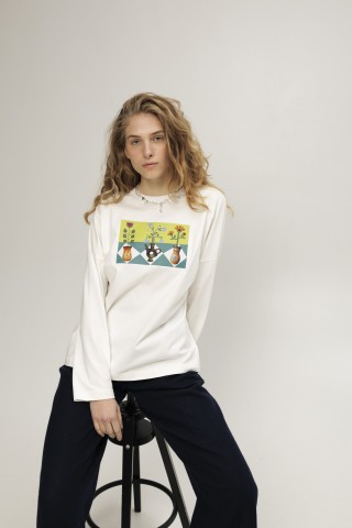 Білий лонгслів 38983898 купить