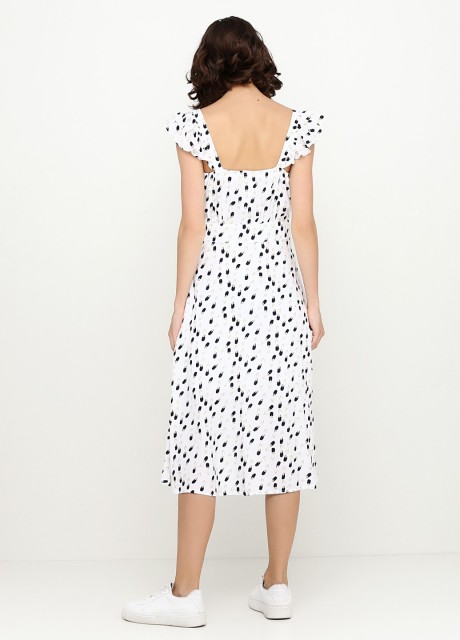 Платье белое в синий тюльпан2335 купить