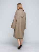 Вільне демісезонне пальто оливкового кольору фото 1