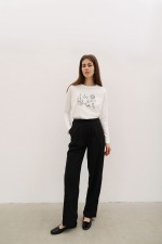 Білий лонгслів з друком 3796 фото 2