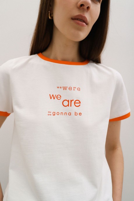 Біла футболка з друком 37913791 купить