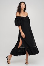 Чорна сукня міді з мереживом 3222 фото 6