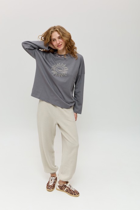 Сірий лонгслів 40184018 купить