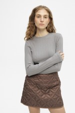 Коричнева стьобана спідниця 3914 фото 3