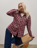 Бордова картата сорочка 4066 фото 5