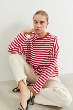 Світшот у червону смужку 3527 фото 2