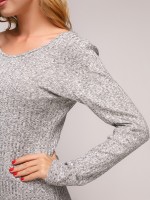 Облягаючий светр із довгим рукавом та відкритою спиною фото 3