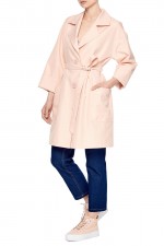 Розовый плащ с английским воротником фото 2