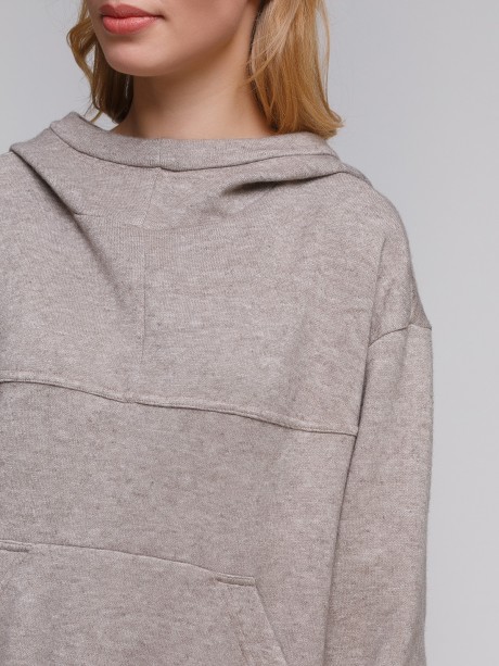 Сіро-бежевий худі вільний силует2879 купить