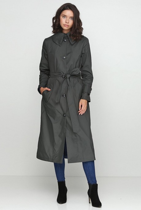 Плащ прямого силуету під пояс2423 купить