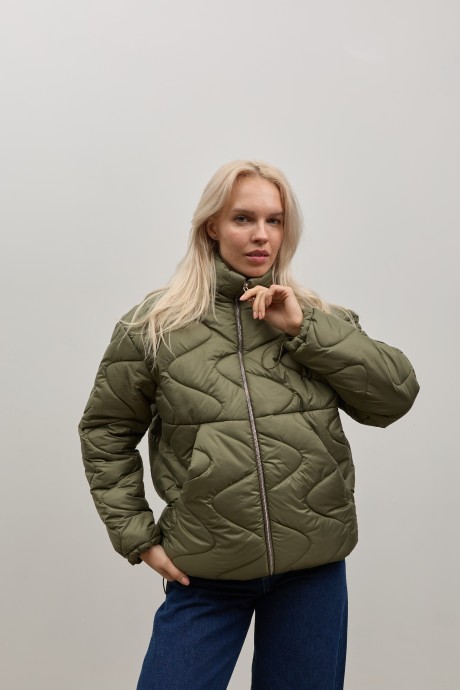 Зелена стьобана куртка 40754075 купить