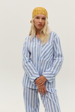 Сорочка у біло-блакитну смужку 3991 фото 8