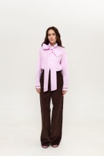 Рожева сорочка у смужку 3951 фото 3