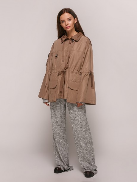 Короткая куртка с кулиской на талии2829 купить