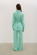 Штані у зелену смужку 3811 фото 3