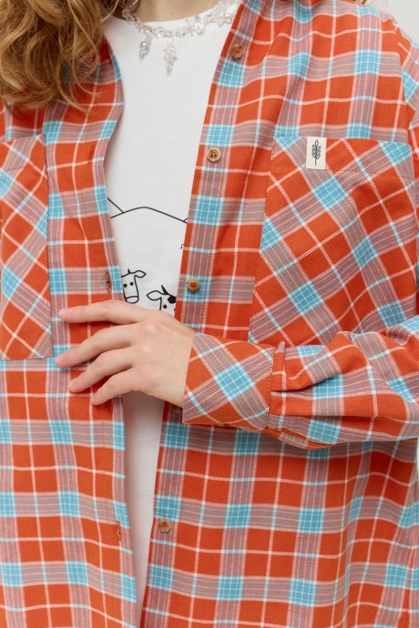 Помаранчева картата сорочка 40174017 купить