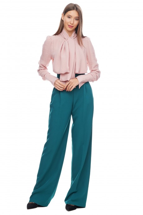 Розовая блуза с шарфом2912 купить