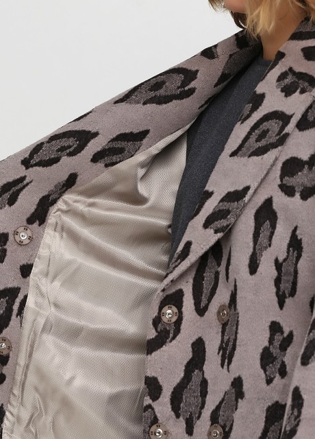 Пальто с леопардовым принтом под пояс2558 купить