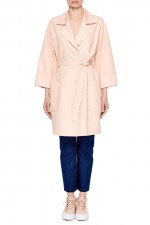 Розовый плащ с английским воротником фото 0
