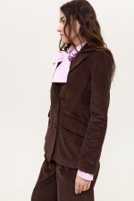 Вельветовий коричневий жакет 3948 фото 2