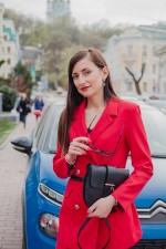 Красный двубортный жакет фото 6