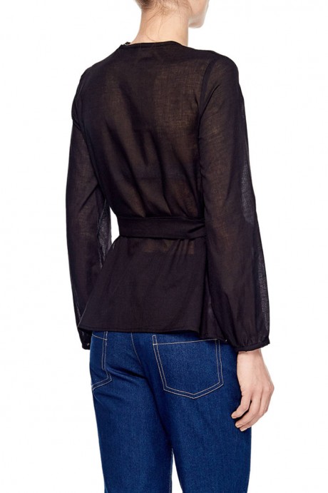 Черная блуза на запахе1903 купить