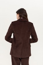 Вельветовий коричневий жакет 3948 фото 4