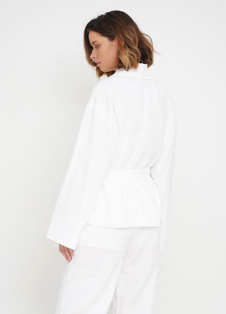 Білий лляний жакет2589 купить