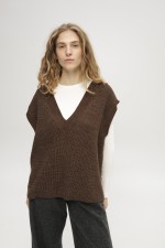 Коричневий жилет 3882 фото 1