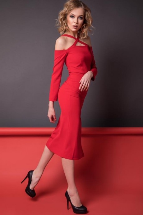 Красное платье с разрезом1989 купить