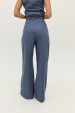 Сині лляні штані 4002 фото 4