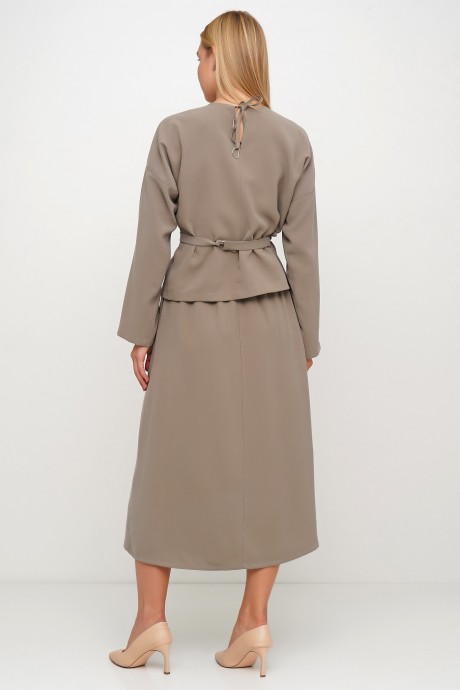 Оливкова спідниця на високій талії трапецівидної форми3023 купить