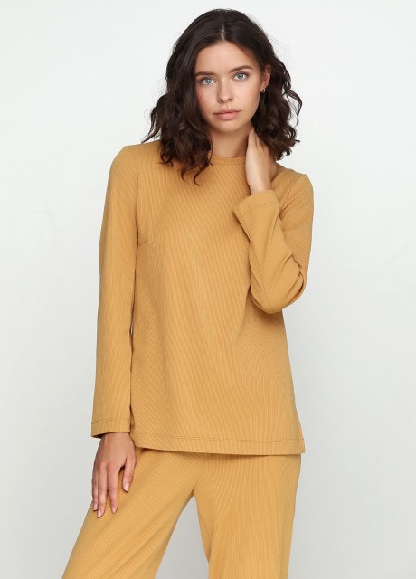 Горчичный свитер2426 купить