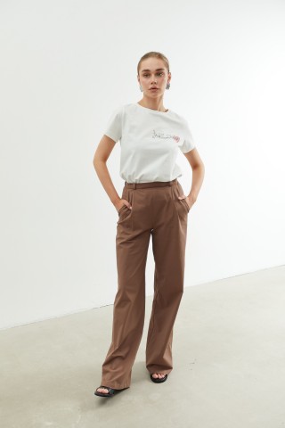 Коричневі брюки максі 37773777 купить