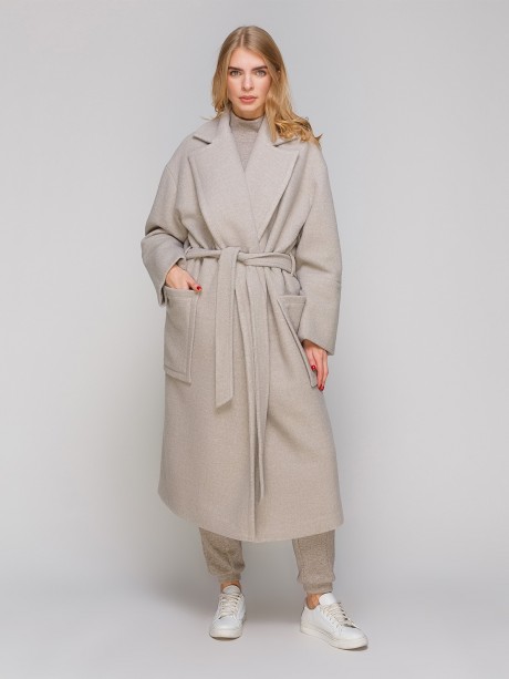 Зимнее длинное пальто на запах с утеплителем2884 купить