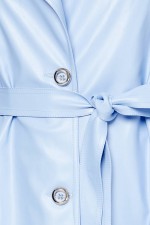 Голубой плащ с английским воротником фото 3