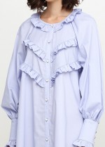 Голубое платье с рюшей по рукаву фото 2