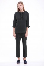 Укороченные брюки из шерсти фото 0