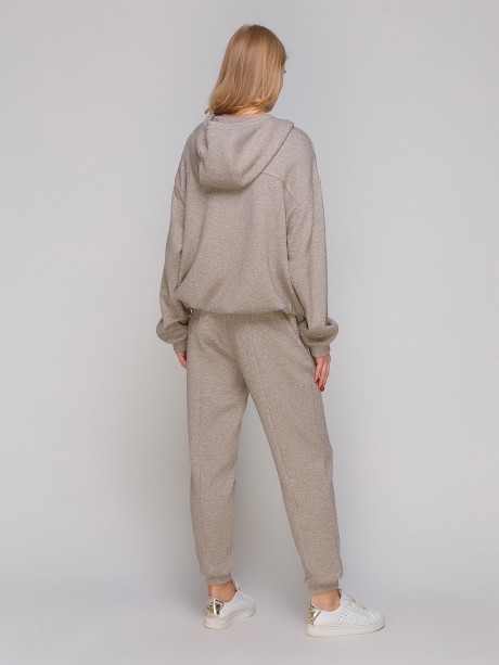 Сіро-бежеві звужені штани на манжеті2872 купить