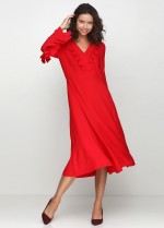 Красное платье с рюшей фото 0