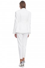 Молочний приталений жакет фото 3